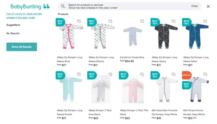 Baby Bunting NLP product listing page