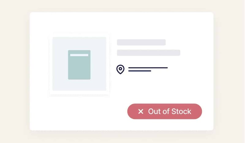 Bopis retail product out of stock at a specific location