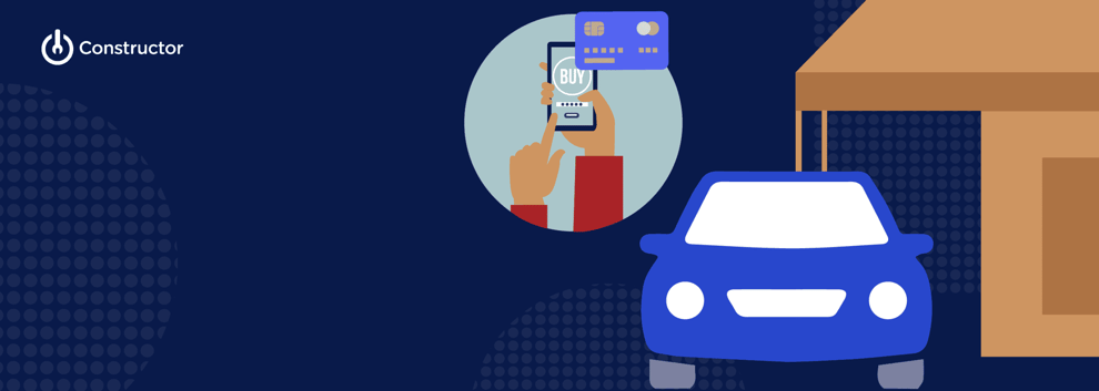 User purchasing a product on their phone from home