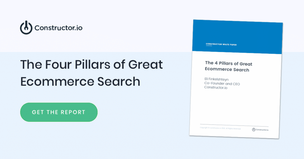 Four Pillars of Great Ecommerce Search eBook cover