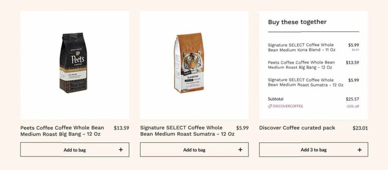 Curated personalized coffee bean recommendations