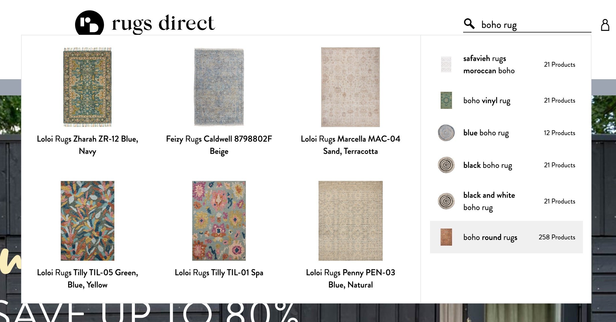 Rugs Direct Autosuggest
