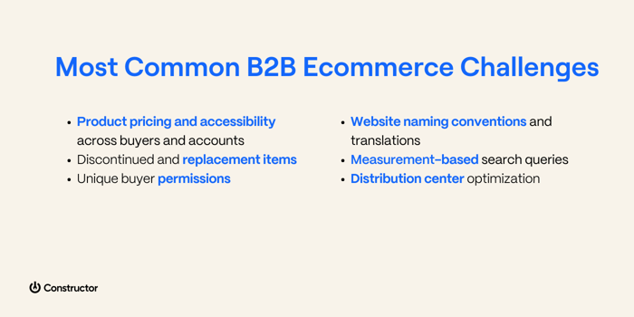 most common b2b ecommerce challenges