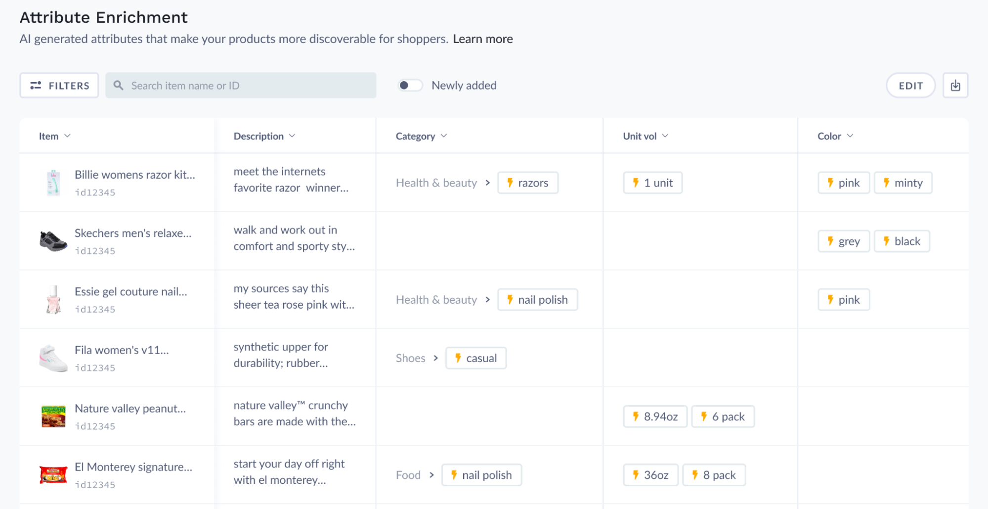 constructor attribute enrichment product screenshot