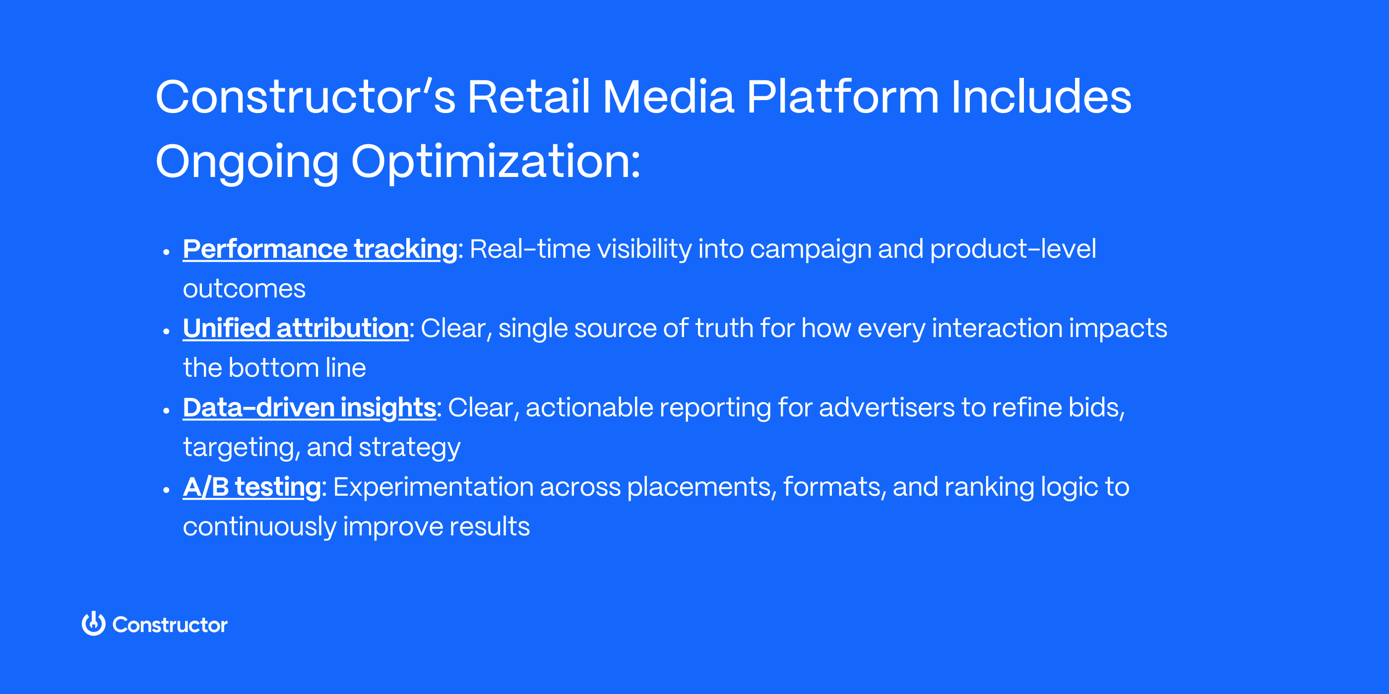 constructor retail media suite optimization
