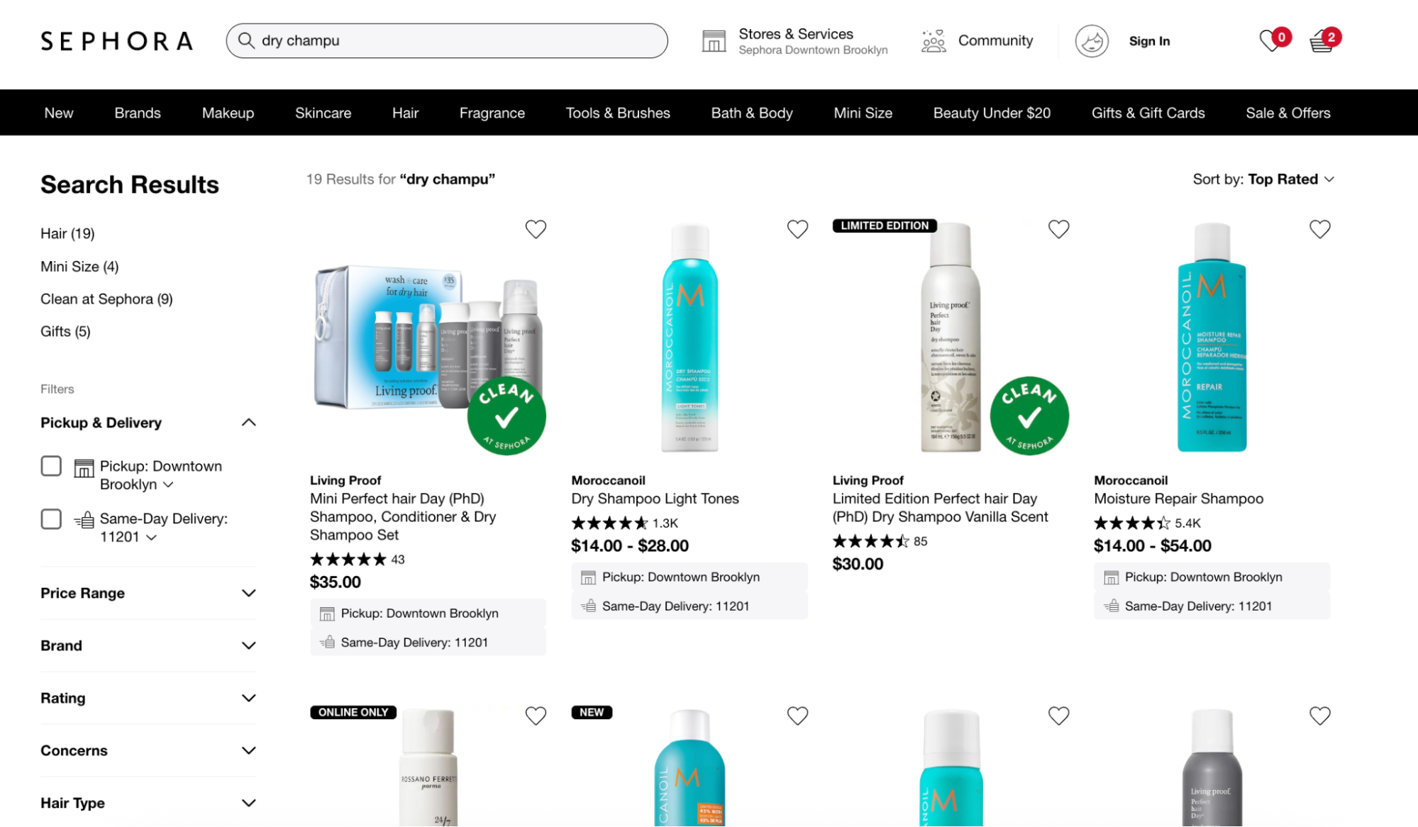 dry champu query sephora