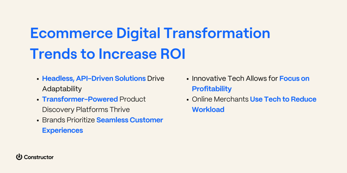 ecommerce digital transformation trends to increase roi