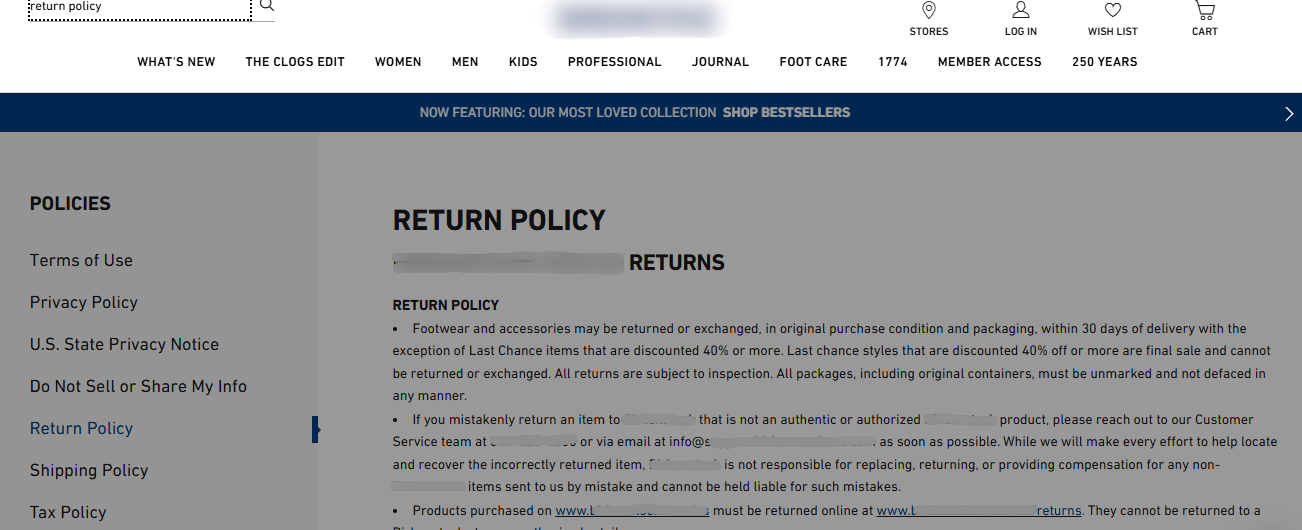 return policy